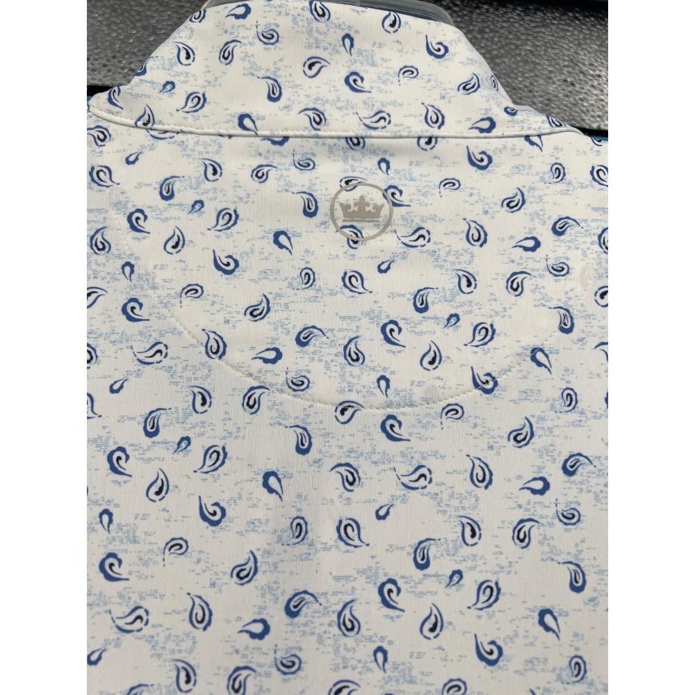 Peter Millar Womens XL Quarter Zip Pullover Blue Paisley Golf Shirt UPF 50+ Sun - Picture 7 of 11